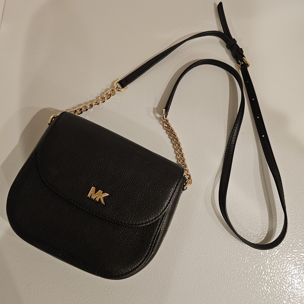 Michael Kors Black Crossbody Bag with Gold Chain
